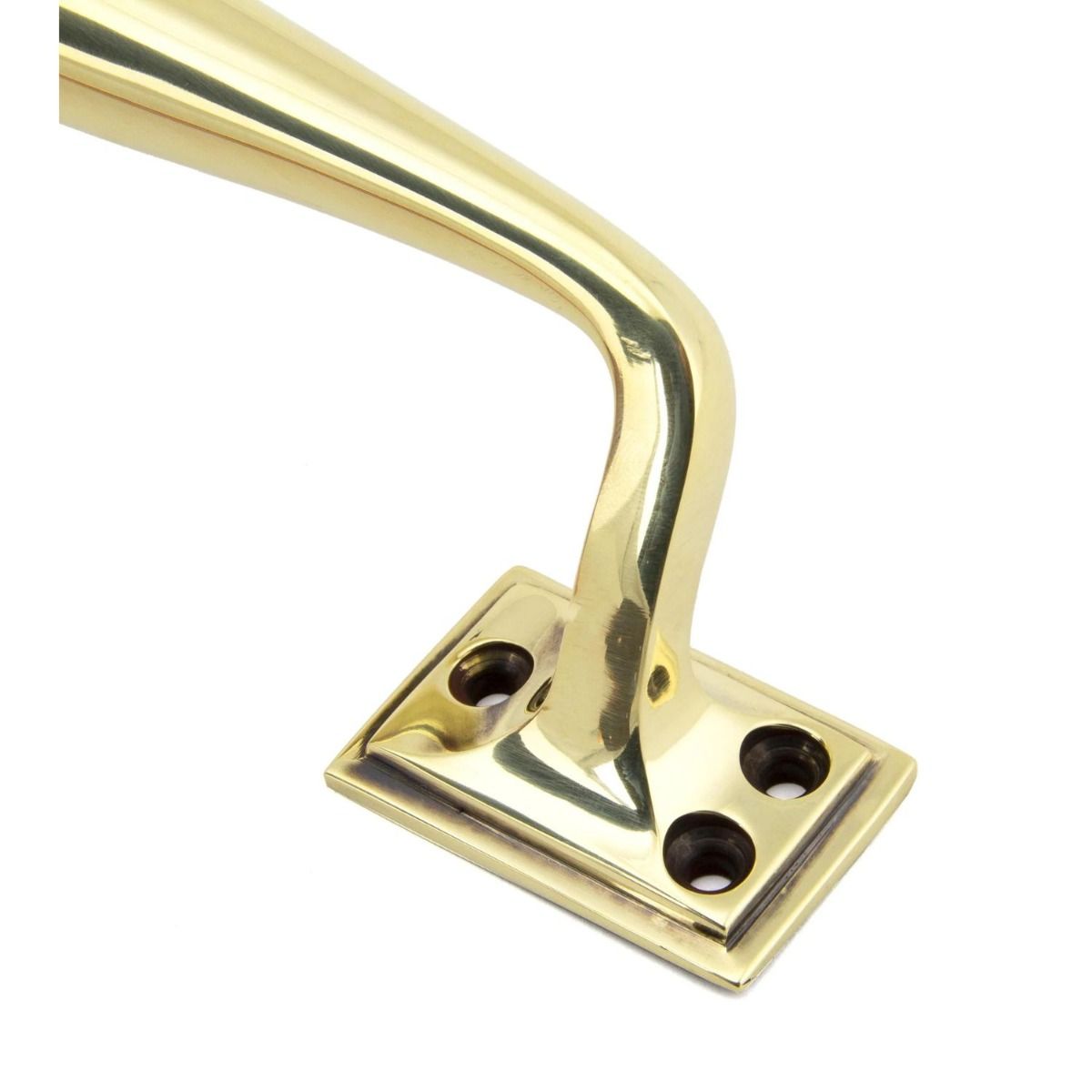 Close up of the Handle The 230mm Swelled Grip Pull Handle with Roses in Aged Brass
