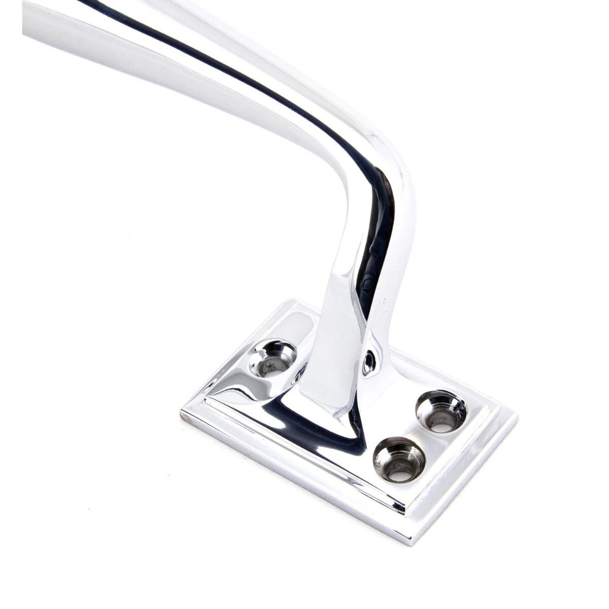Close up of the Handle for The 230mm Swelled Grip Pull Handle with Roses in Polished Chrome