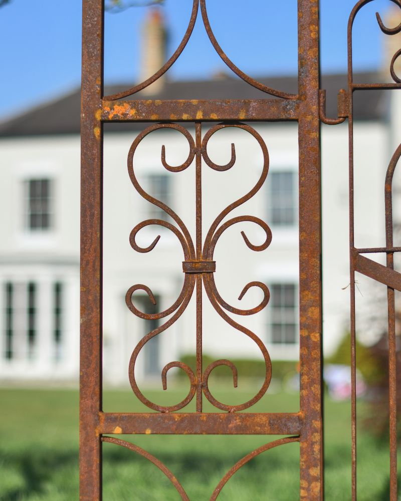 Close Up Details Of The Design On The Aesica Rose Arch With Gate
