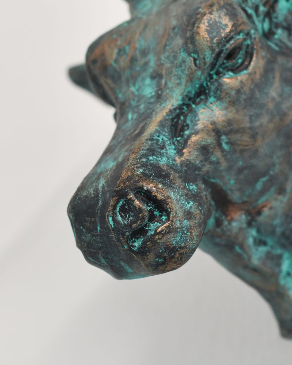 Close Up Of The Details On The Cast Aluminium Bull