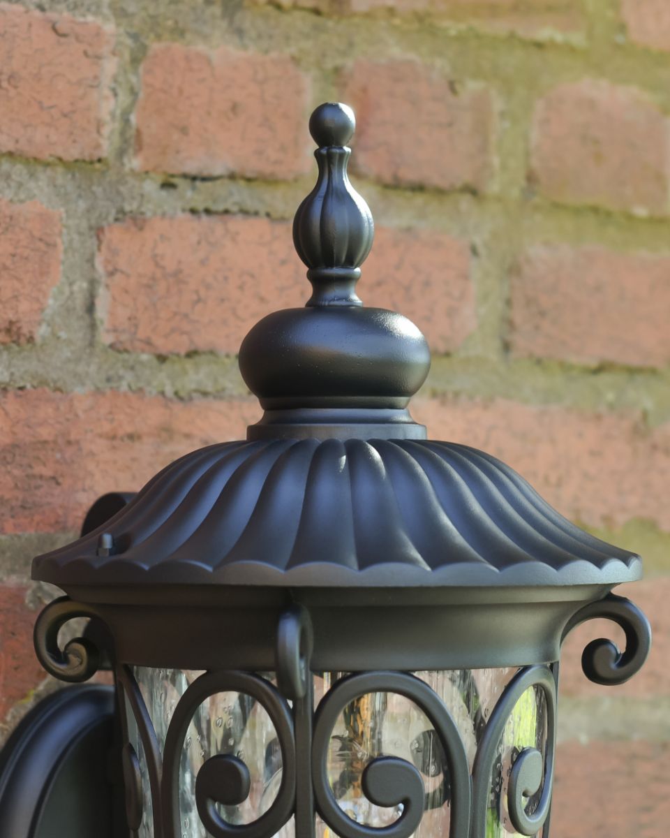 Close Up Of The Top Of The Large Garden Wall Lantern