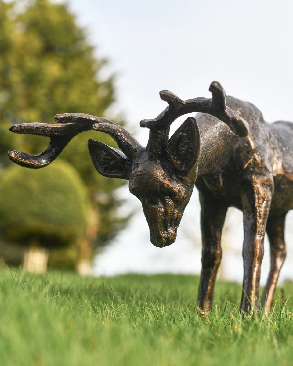Close up of Buck Sculpture