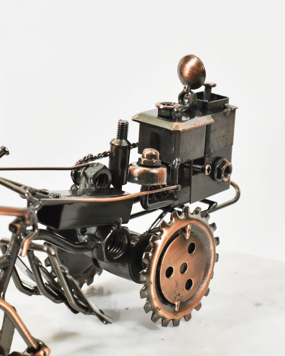 close up of tractor on ornament close up of tractor on ornament