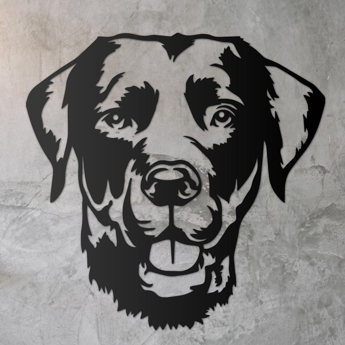 Labrador Metal Wall Art Silhouette on a Rustic Wall 