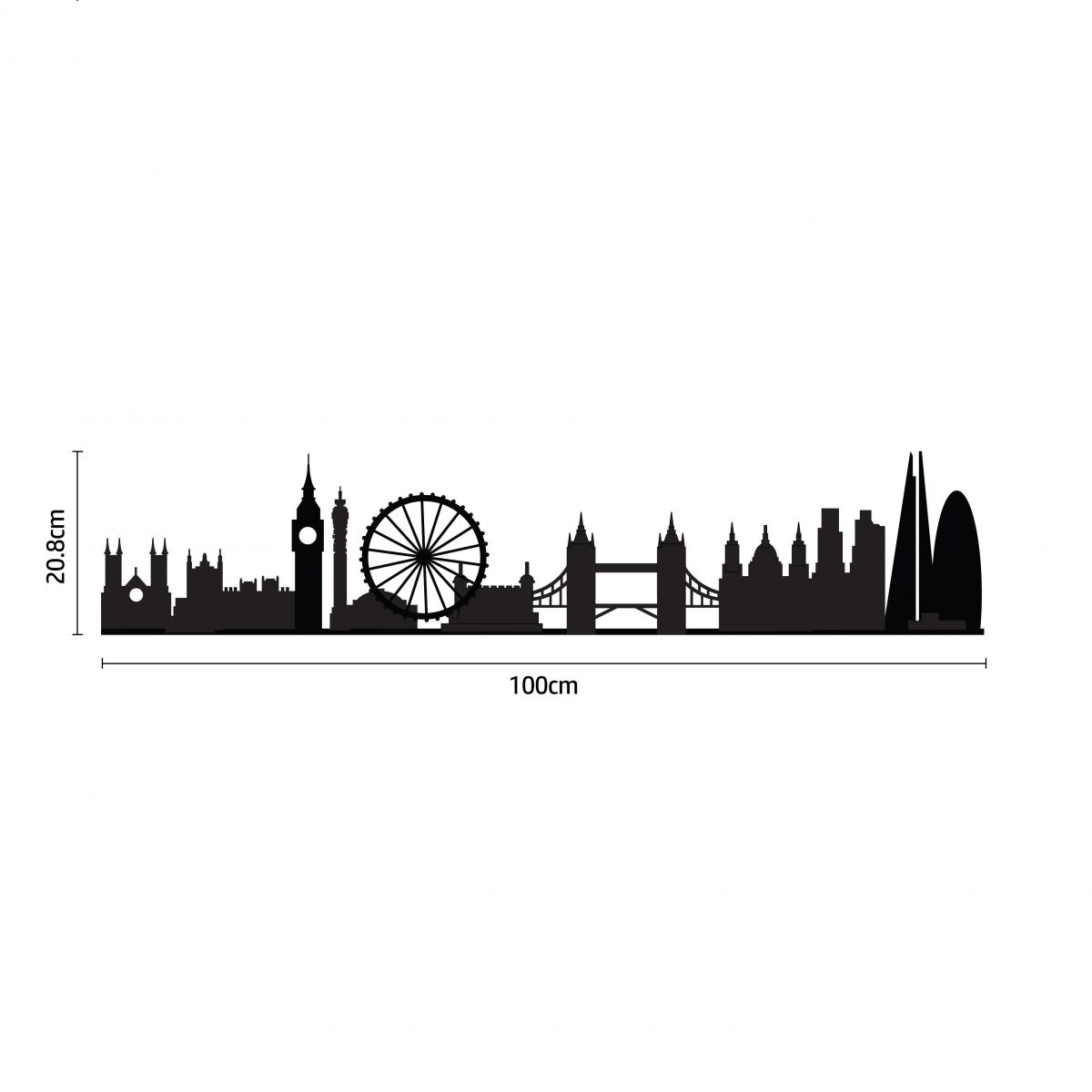 London Silhouette Wall Art Dimensions