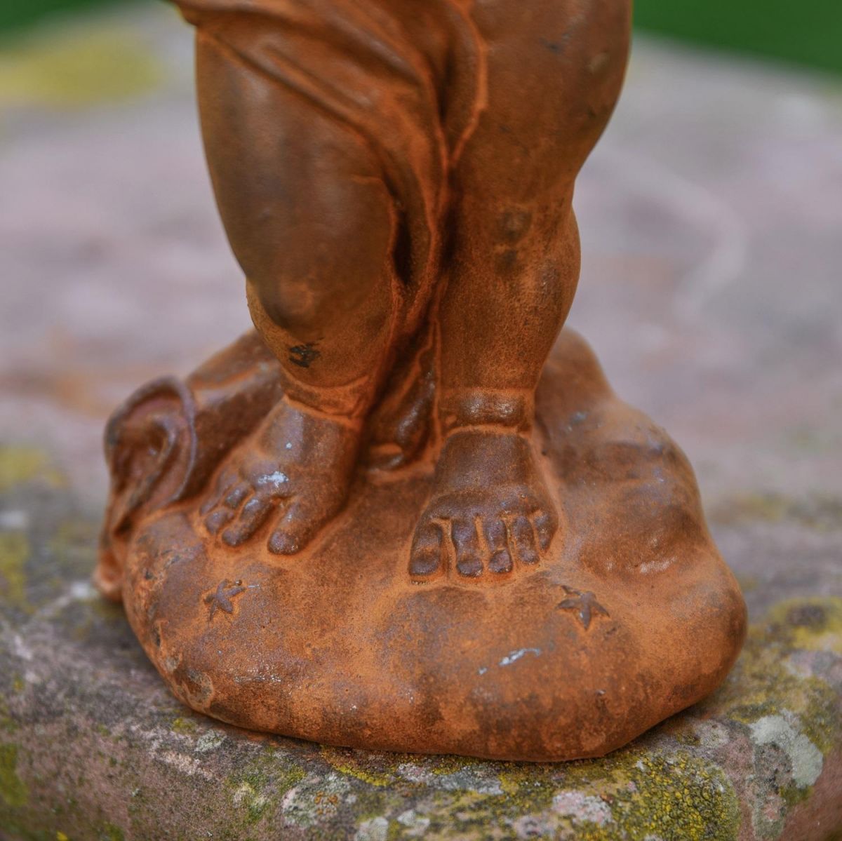 Close up of Rock Formation on Cherub Sculpture  Close up of Rock Formation on Cherub Sculpture