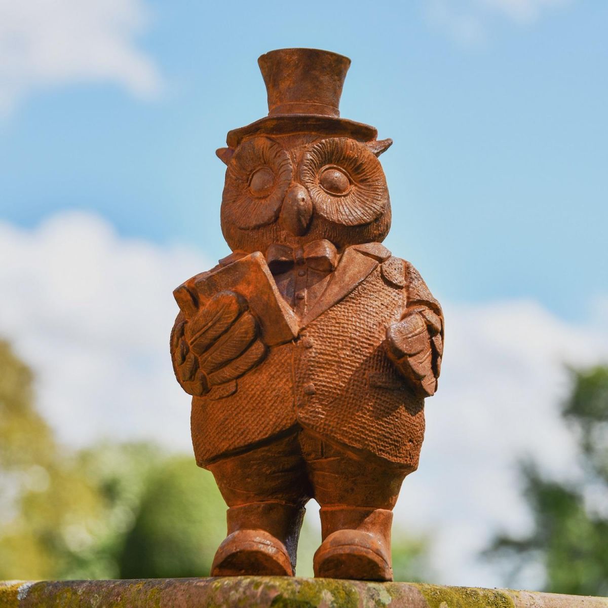 Rustic Cast Iron Nobleman Owl Sculpture Rustic Cast Iron Nobleman Owl Sculpture