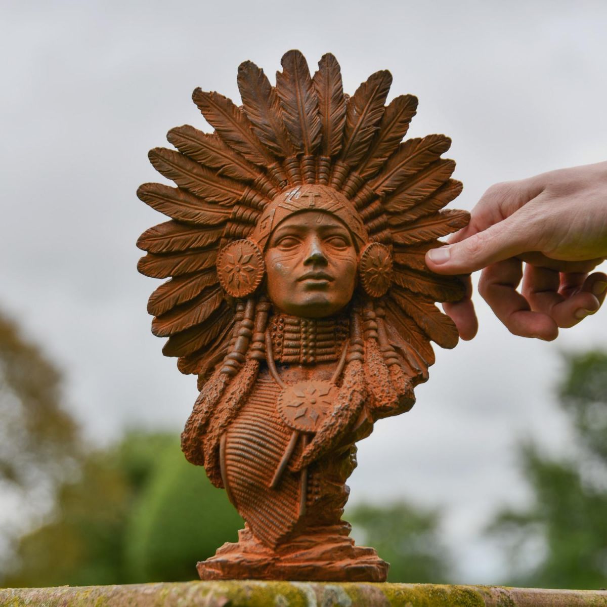 Rustic Cast Iron Native American Indian Head Bust to Scale Rustic Cast Iron Native American Indian Head Bust to Scale
