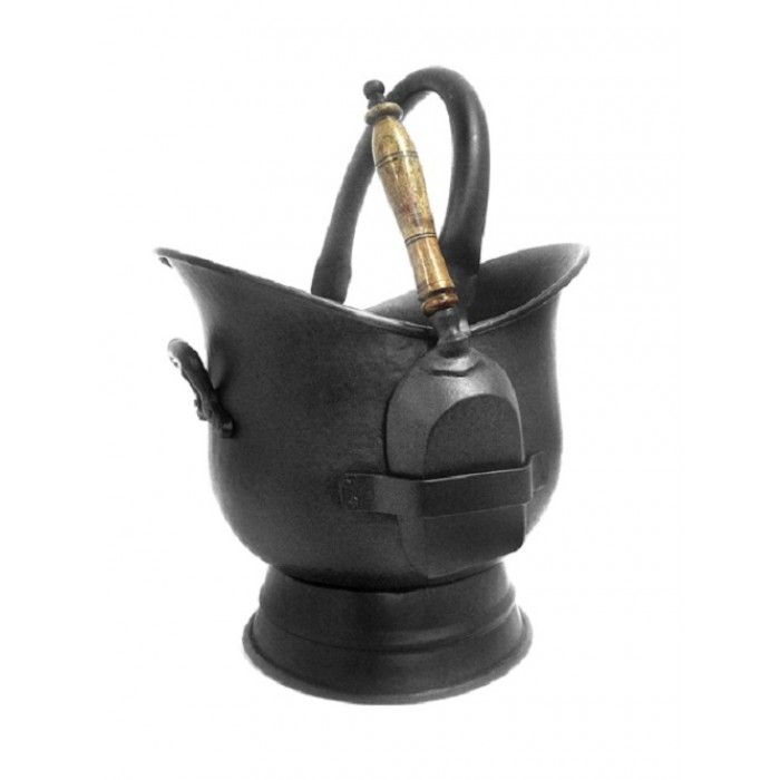 Coal Scuttle Finished in Black with Hardwood Shovel