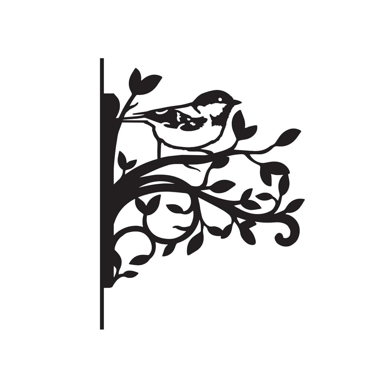 Close-Up of Coal Tit on Branches Steel Hanging Basket Bracket