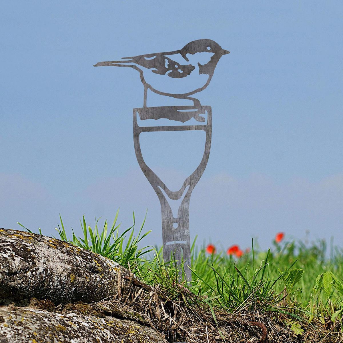 Coal Tit Sheet Steel Silhouette in Natural Steel Finish