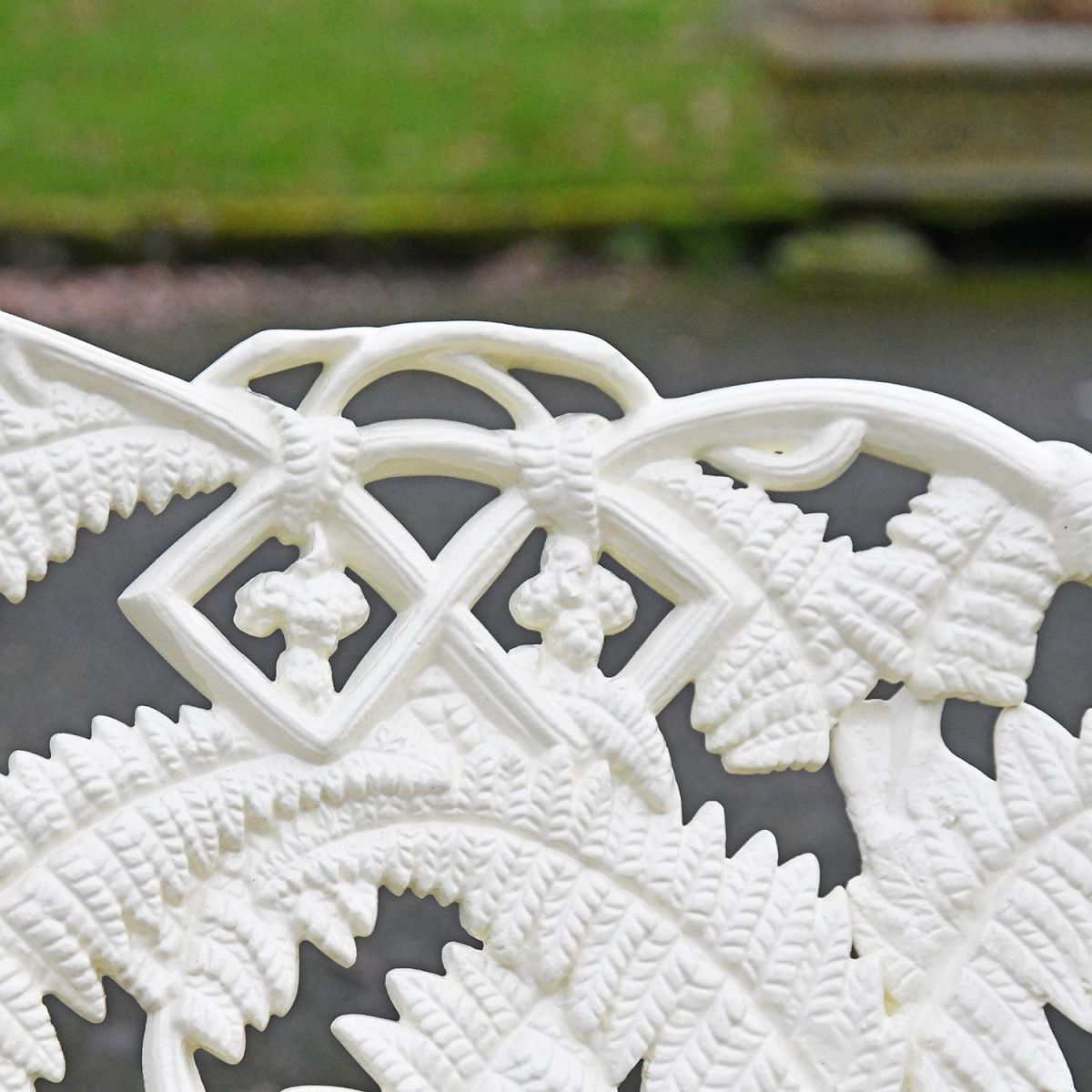 View of the Design on the back of the "Coalbrookdale" Two Seater Garden Bench