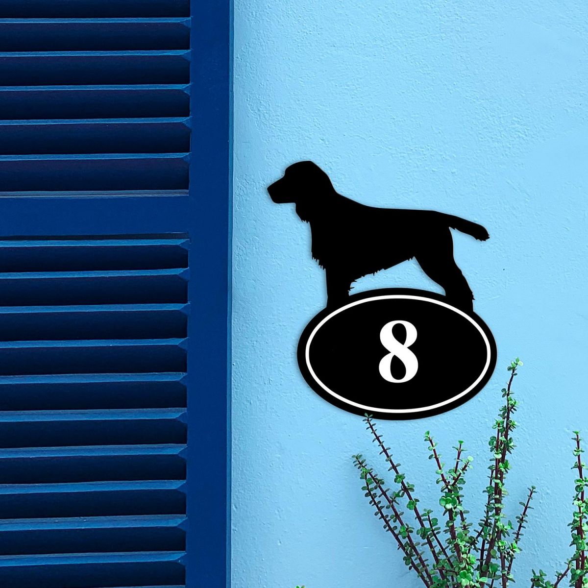 Cocker Spaniel Iron House Number Sign