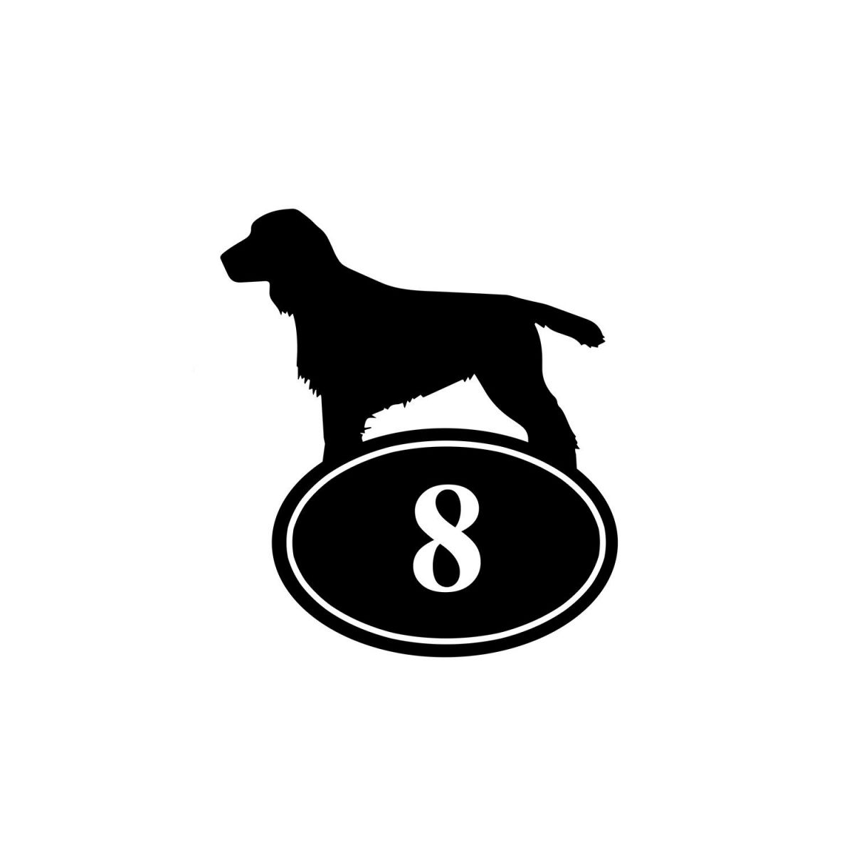Cocker Spaniel Iron House Number Sign Finished in Black