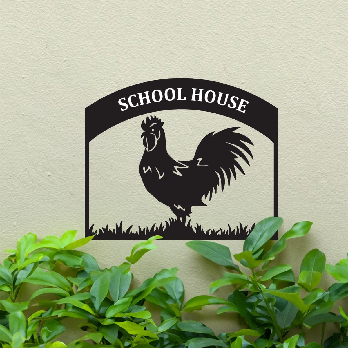 Steel Cockerel House Name Sign