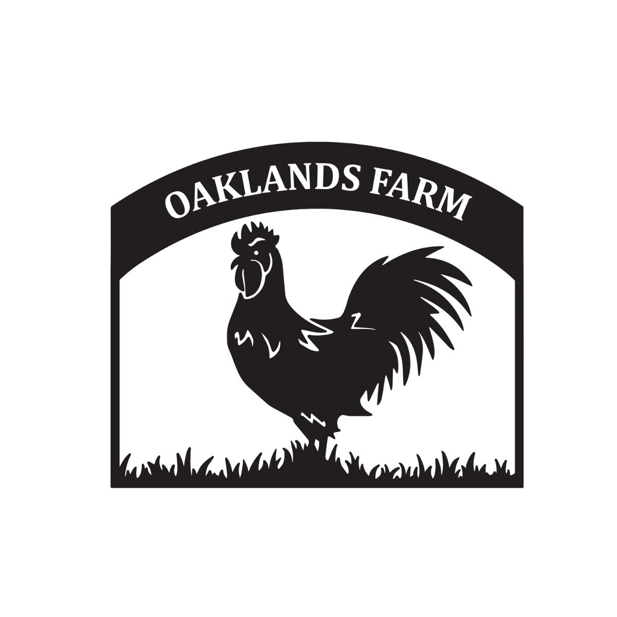 Steel Cockerel House Name Sign