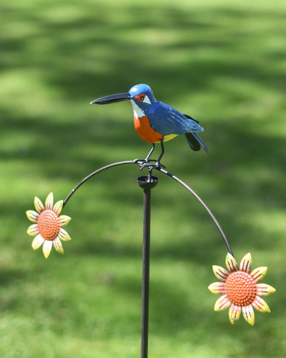 Metal "Kingfisher" Balancing Garden Spike