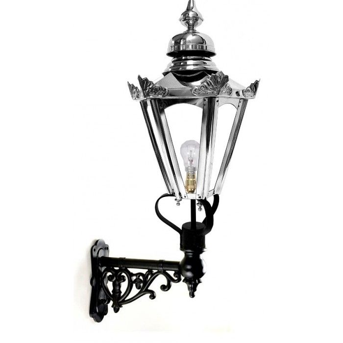 Stainless Steel Hexagonal Concordia Lantern on an Ornate Capella Bracket
