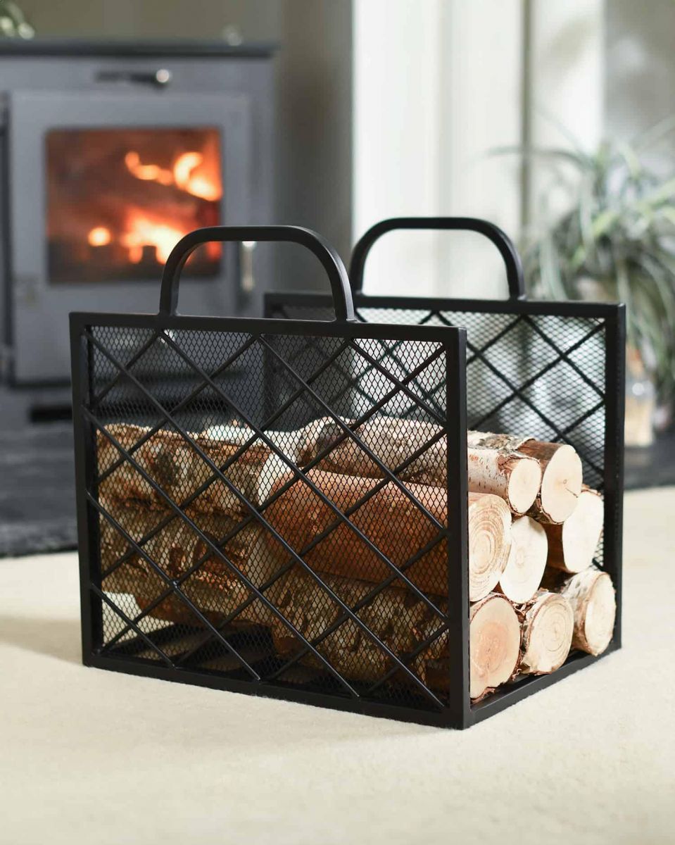 Contemporary "Diamond" Design Log Holder in Situ