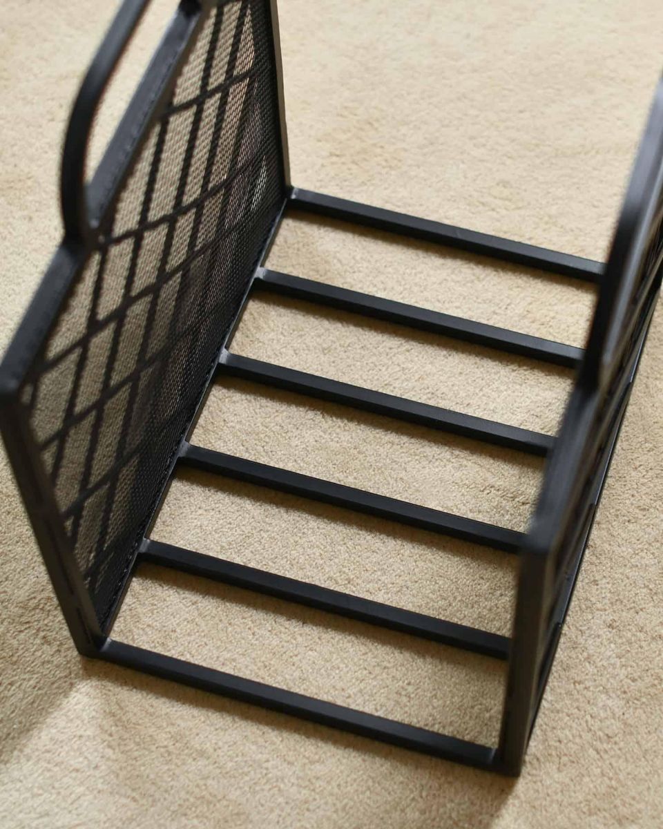 Empty Contemporary "Diamond" Design Log Holder in Situ