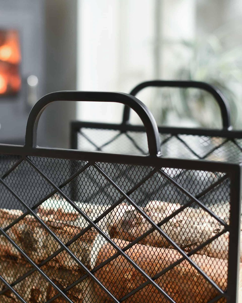 Close-Up of Contemporary "Diamond" Design Log Holder