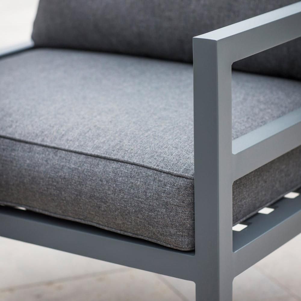 Close-up of the Aluminium Arms on the Sofa Chair