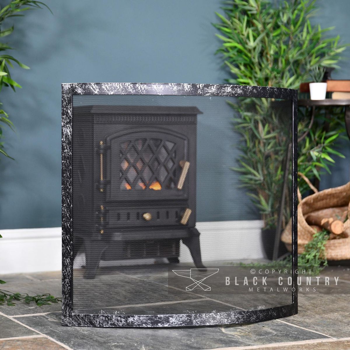 Contemporary Bowed Fire Guard in Situ