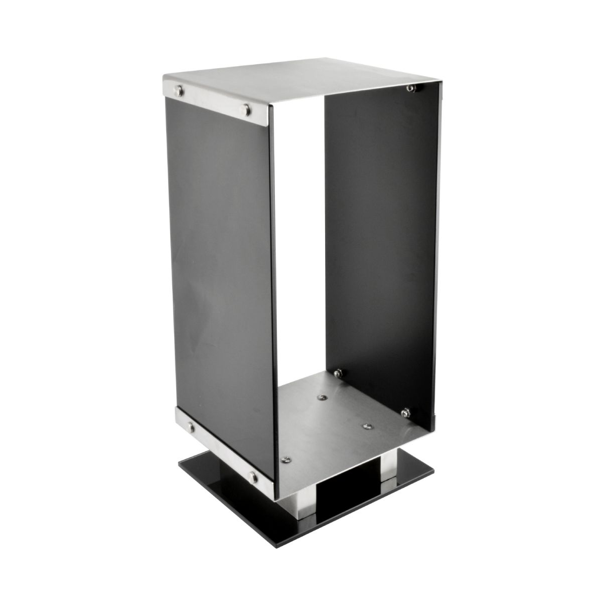 Contemporary Black Glass & Stainless Steel Log Store 