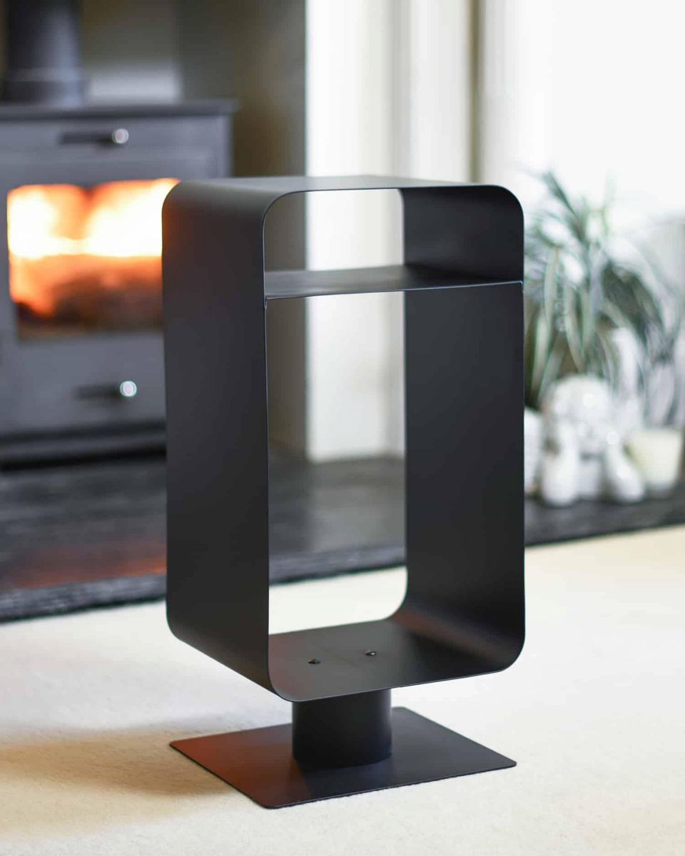 Empty Contemporary Black Log and Kindling Store