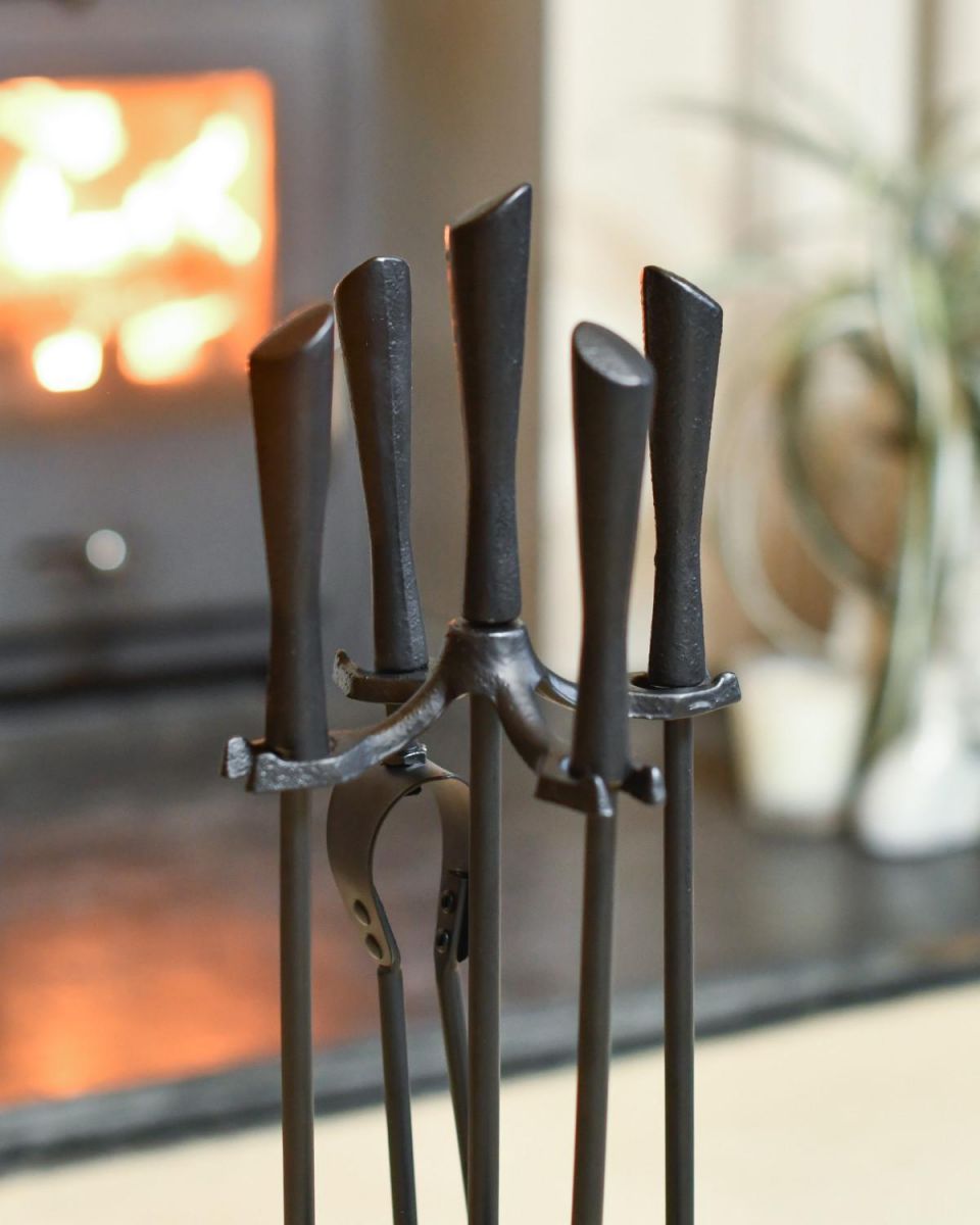 Close-Up of Four Piece Companion Set Fireside Tools
