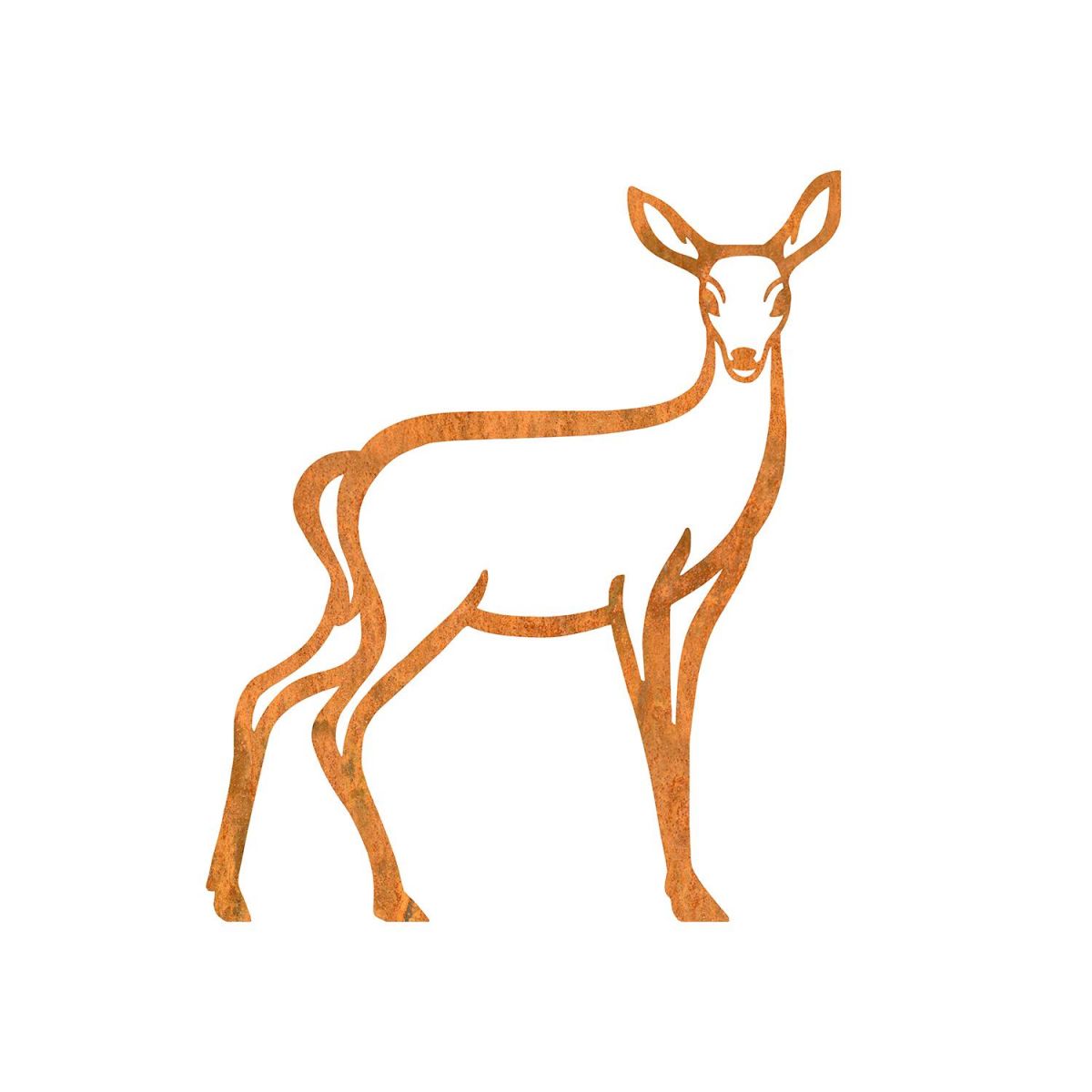 Contemporary Doe Iron Silhouette in a Rustic Finish