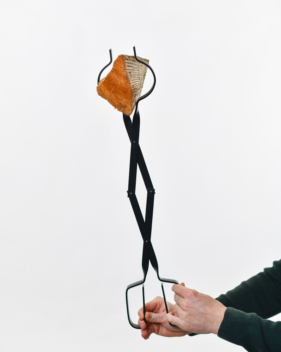 "Juniper" Fireplace Tongs To Scale