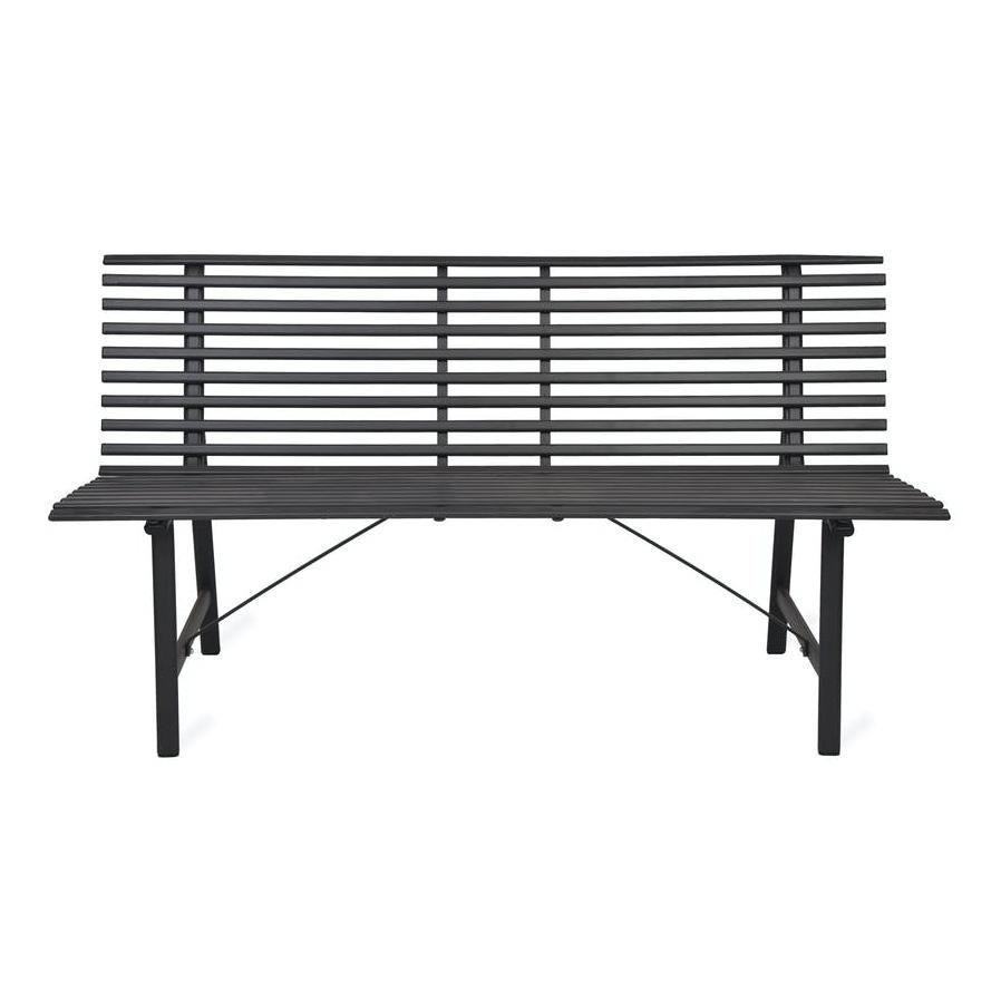 Contemporary Foldable Park Bench in a Carbon Grey Finish