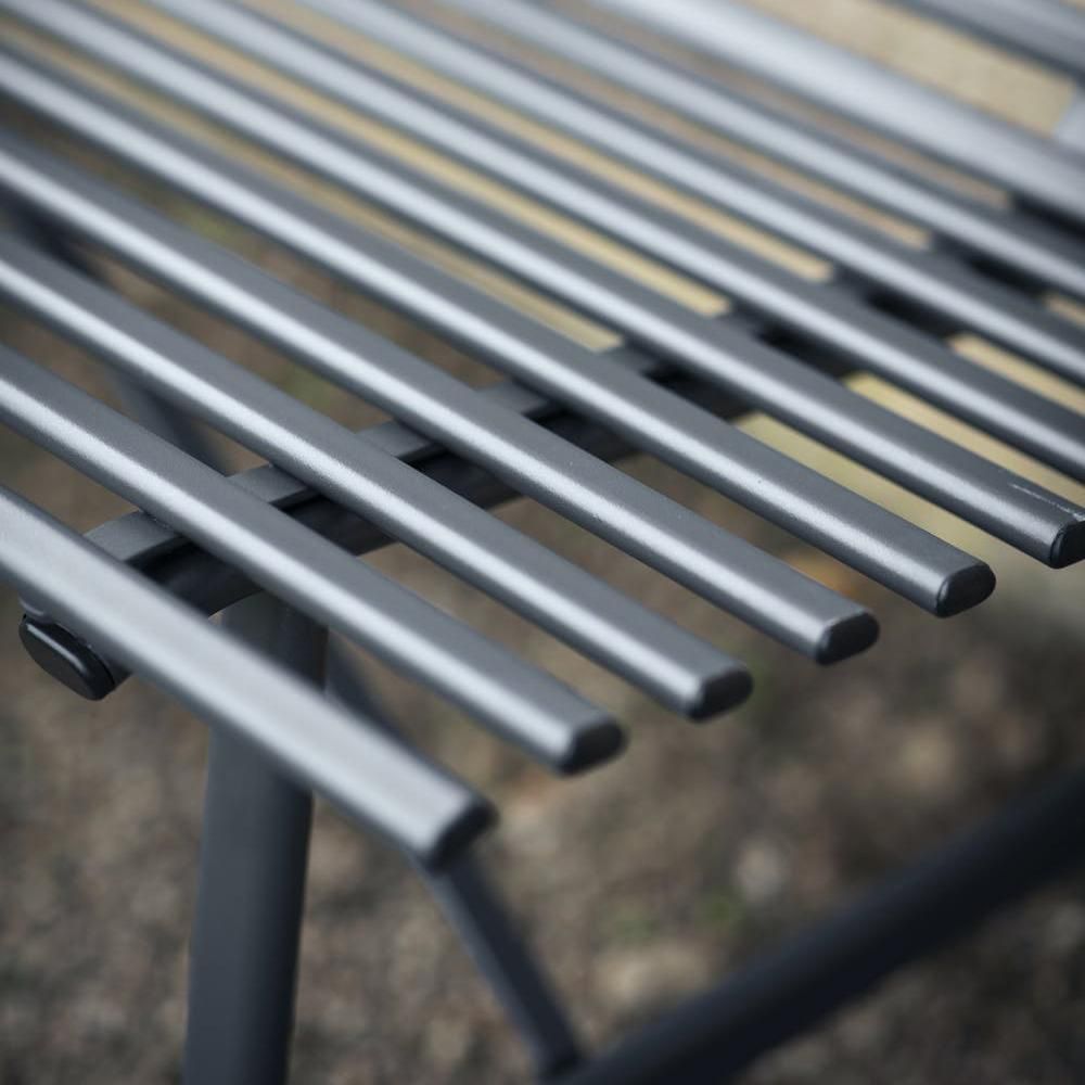 Close-up of the Carbon Grey Finish on the Bench