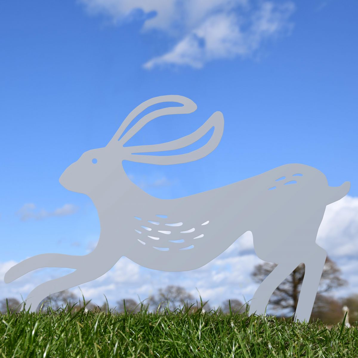 Silver Finish on Contemporary Hare Sculpture 