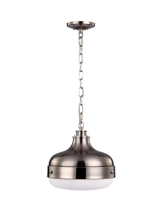 "Belldear" Contemporary Industrial Brushed Steel Chain Linked Hanging Light