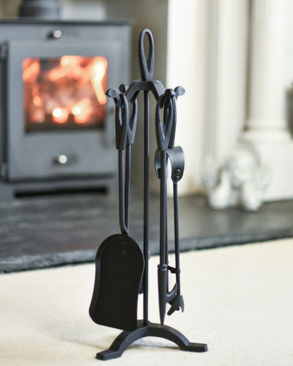 Contemporary Loop Handle Companion Set in Black 59cm Contemporary Loop Handle Companion Set in Black 59cm