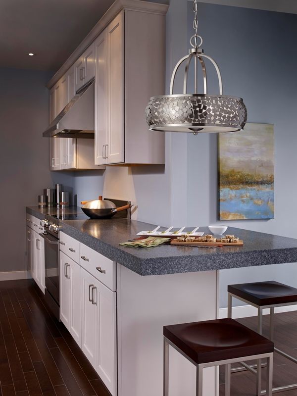 "Wythbank" Contemporary Mosaic Brushed Nickel Hanging Light