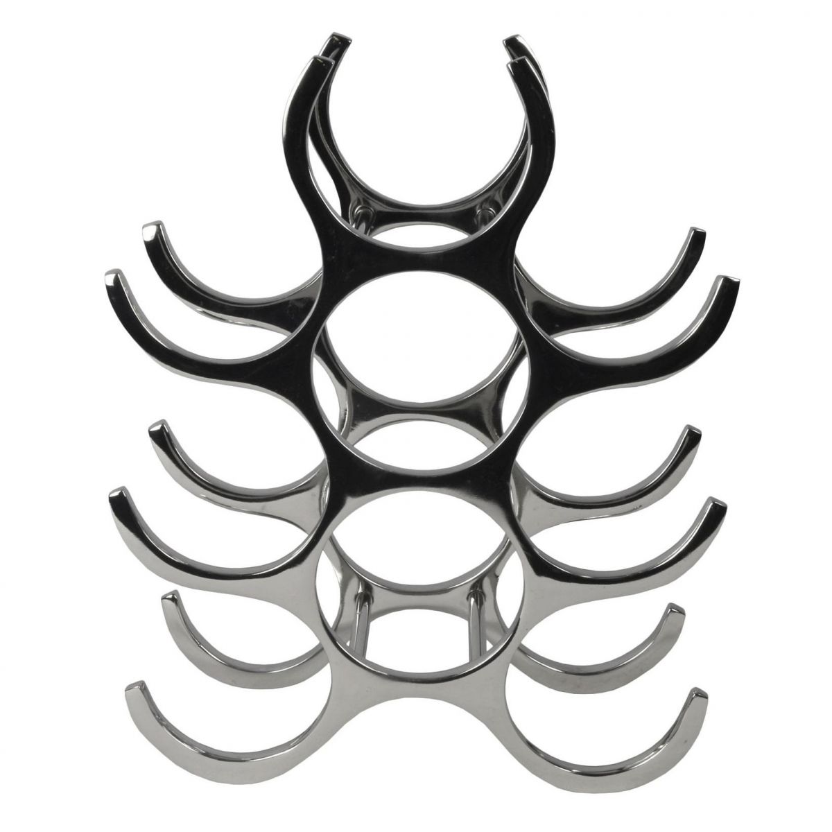 Contemporary 9 Bottle Wine Rack created with Polished Aluminium