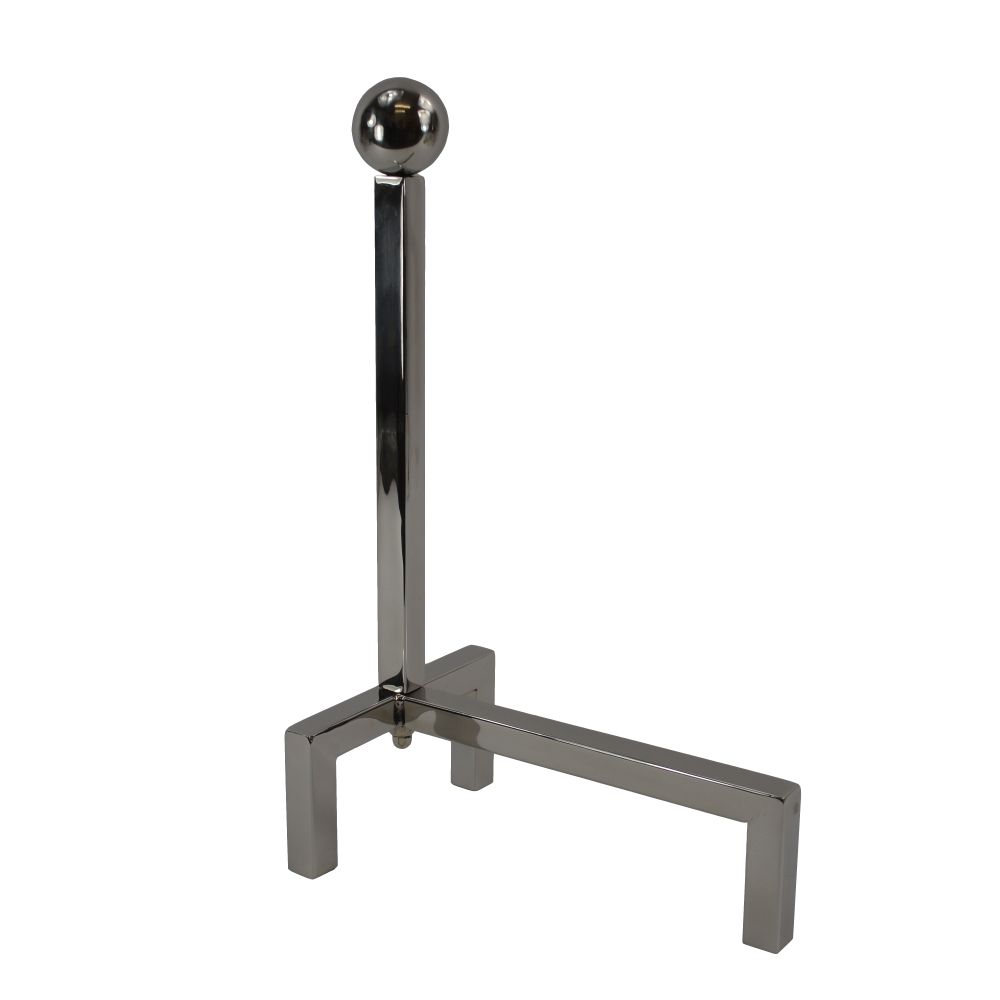 Contemporary Polished Steel Fire Dogs
