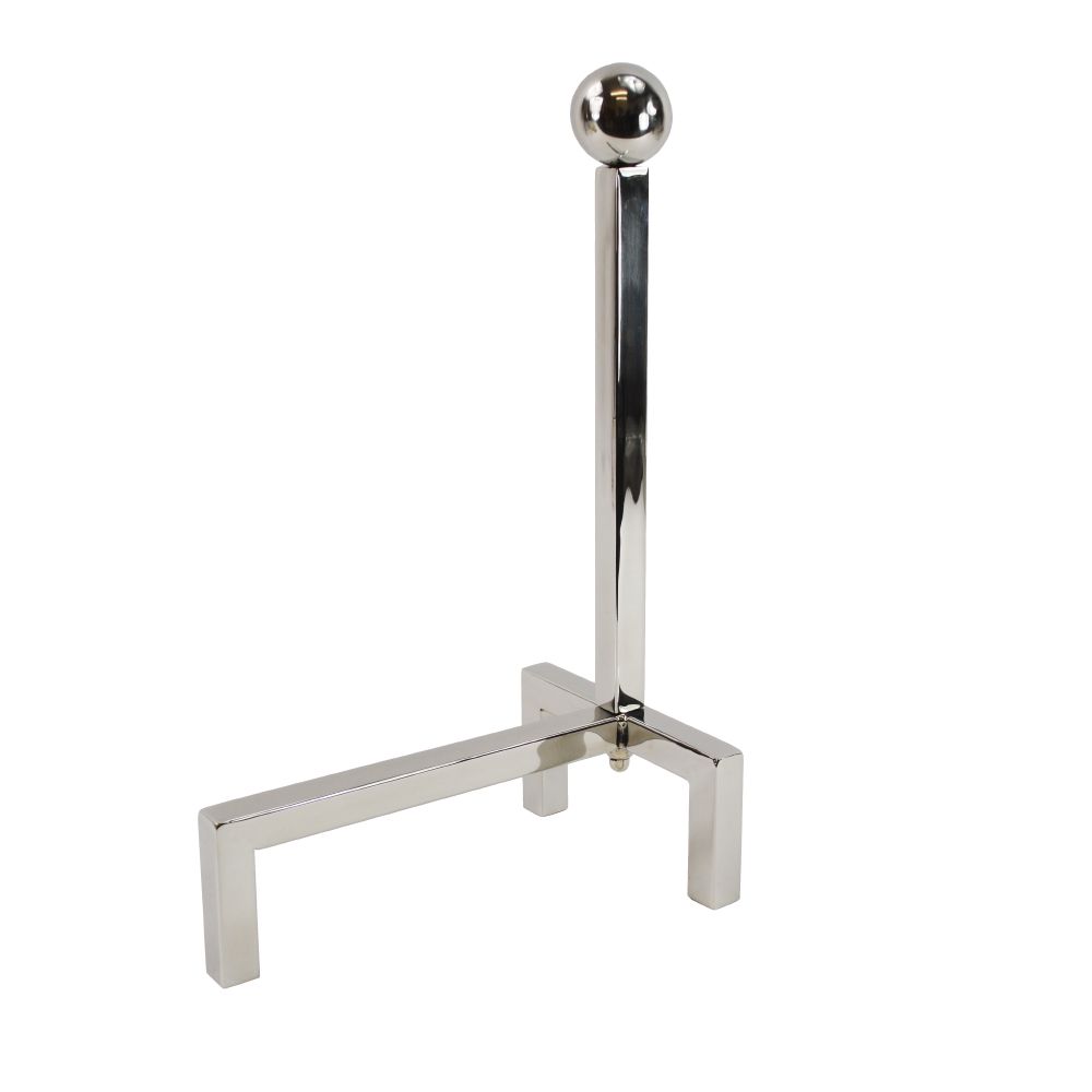 Contemporary Polished Steel Fire Dogs