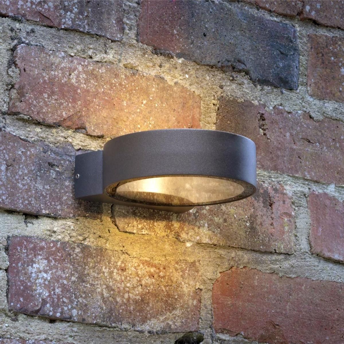 Contemporary Ring Wall Light in Situ on a Brick Wall Contemporary Ring Wall Light in Situ on a Brick Wall