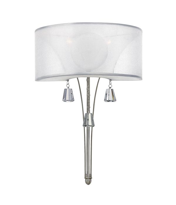 "Balmoren Place" Contemporary Wall Light With Crystal Accents