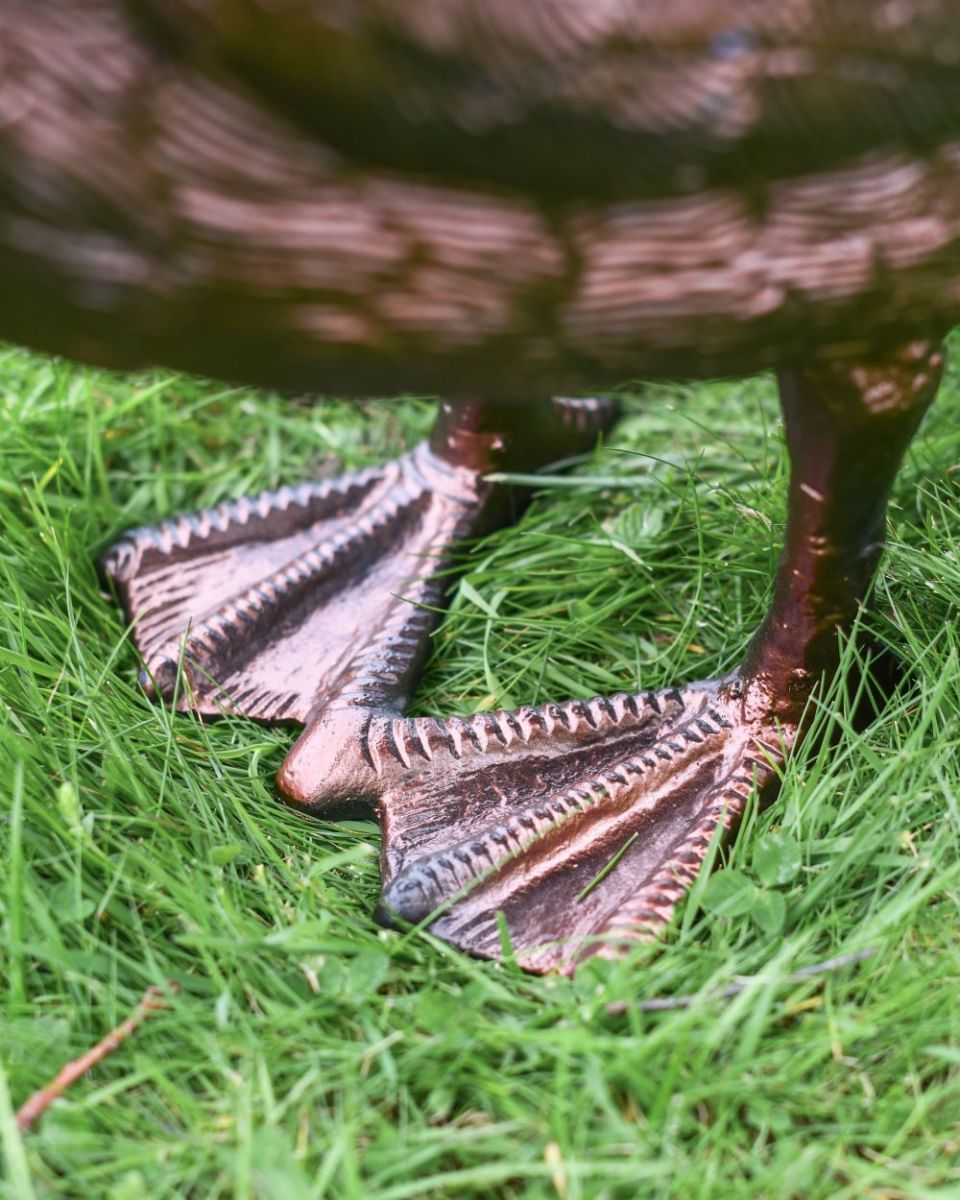 Open Beak Swan Sculpture close up of feet