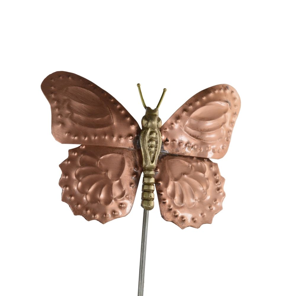 Copper Butterfly Garden Spike Ornament