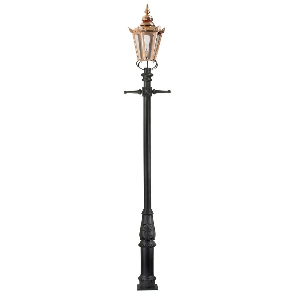 Copper Concordia Hexagonal Extra Large Lantern & Lamp Post Set