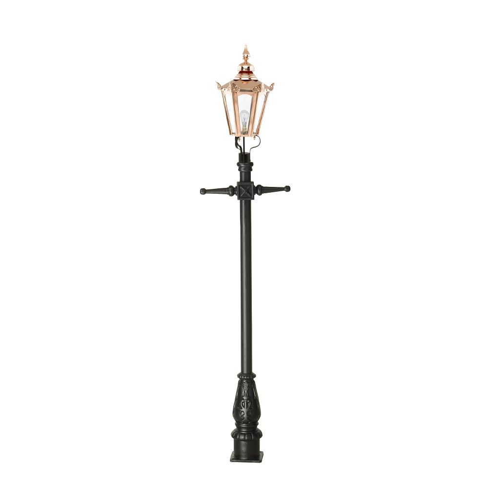Copper Concordia Lamp Post & Hexagonal Lantern - 2.3m Copper Concordia Lamp Post & Hexagonal Lantern - 2.3m