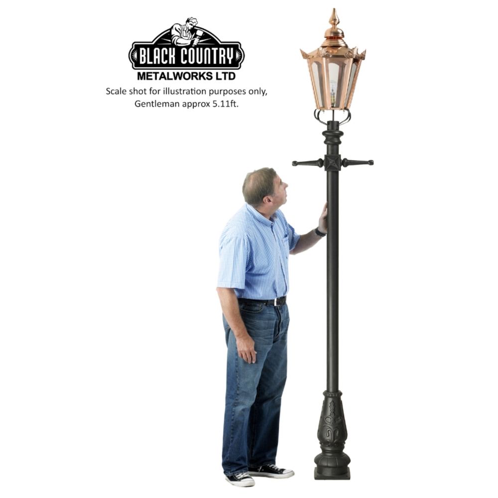 Copper Concordia Hexagonal Lamp Post & Lantern Set to Scale