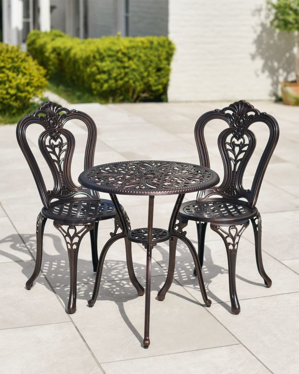 Antique Copper Garden Bistro Set  Antique Copper Garden Bistro Set