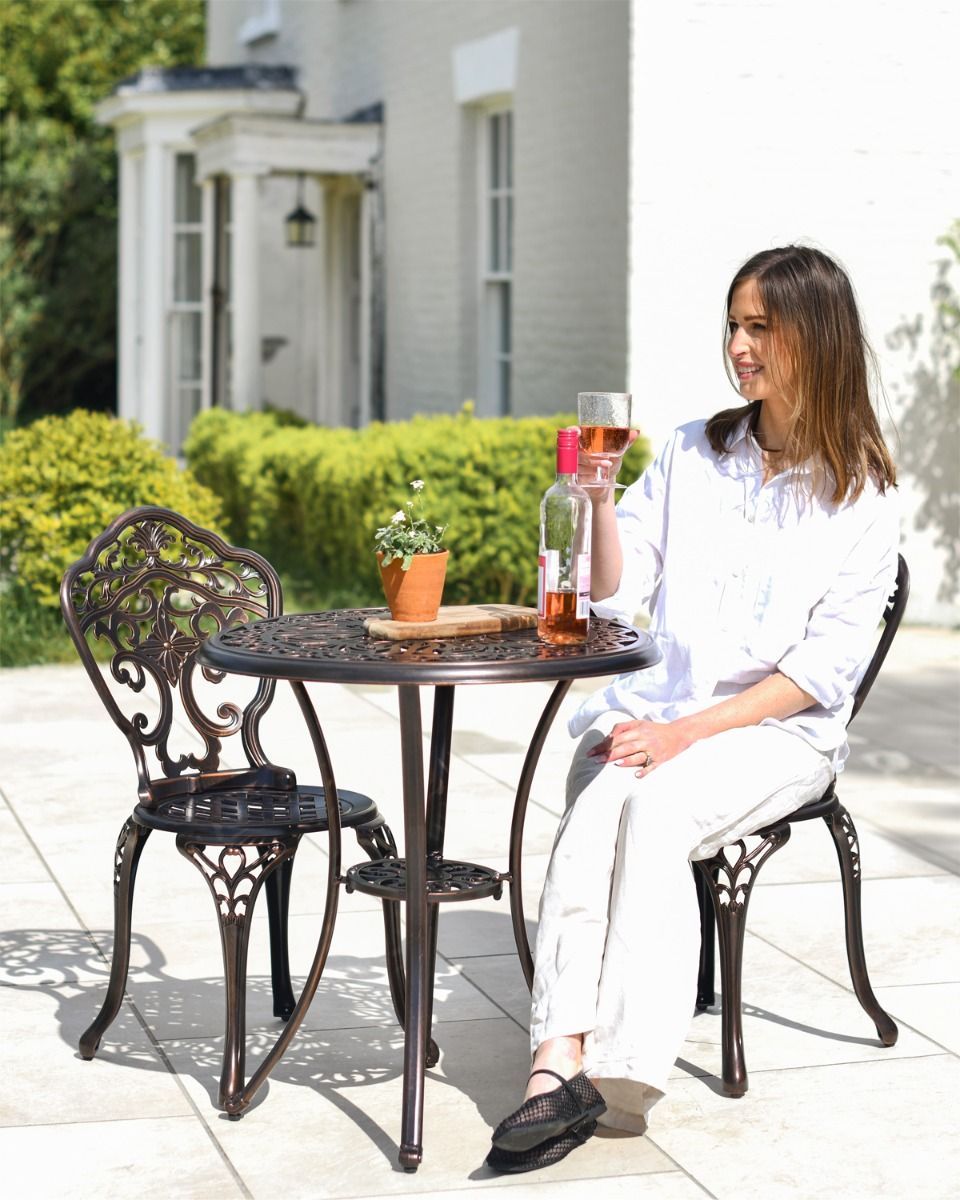 Copper Finish Two Seater Bistro Set